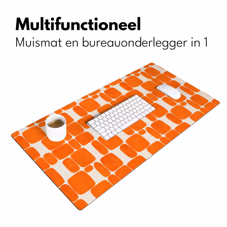 Patroon - Retro - Oranje Muismat XXL klein 681 -sfeer4