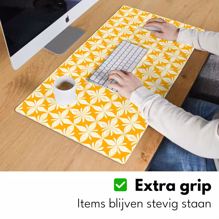 Patroon - Retro - Geel Muismat XXL klein 681 -sfeer3