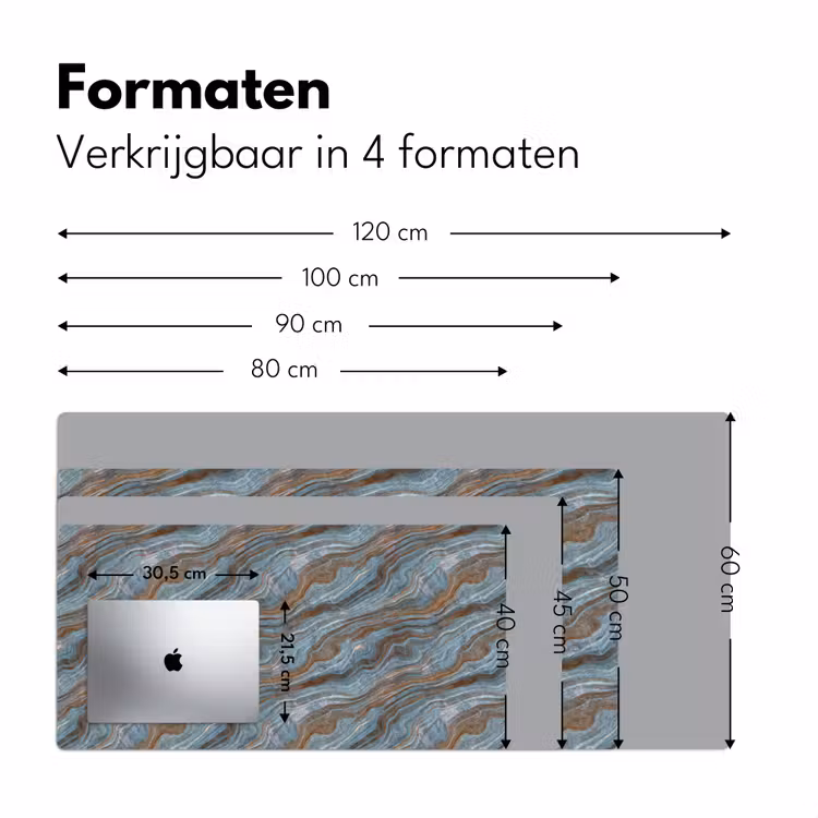 Patroon - Steen - Blauw Muismat XXL klein 681 -sfeer5