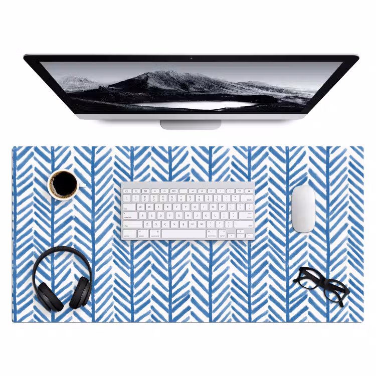 Patroon - Streep - Blauw Muismat XXL klein 681 -3d