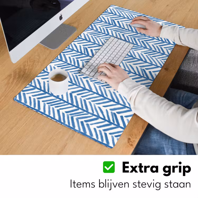 Patroon - Streep - Blauw Muismat XXL klein 681 -sfeer3