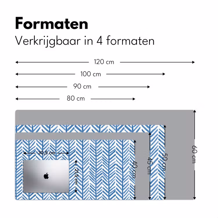 Patroon - Streep - Blauw Muismat XXL klein 681 -sfeer5