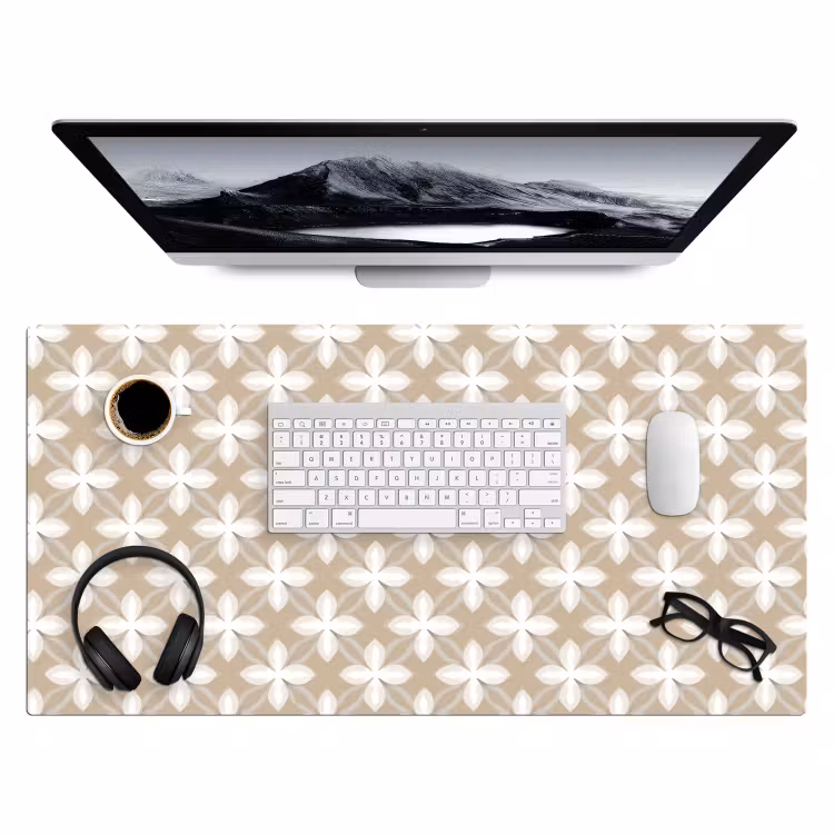Patroon - Symmetrisch - Beige Muismat XXL klein 681 -3d