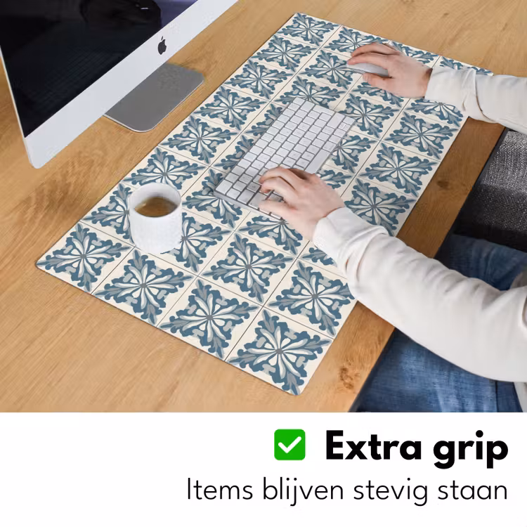 Dessin - Tegel - Blauw Muismat XXL klein 681 -sfeer3