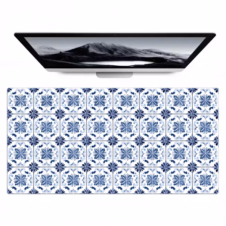Patroon - Tegel - Blauw Muismat XXL klein 681 -zzz3d