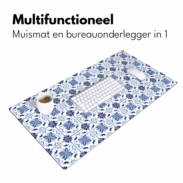 Patroon - Tegel - Blauw Muismat XXL klein 681 -sfeer4