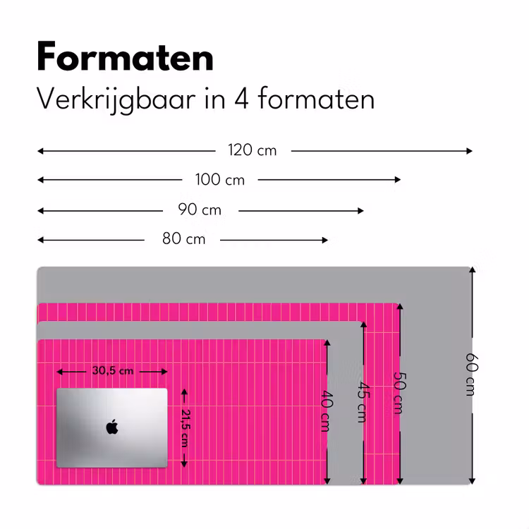 Patroon - Tegel - Magenta - Roze Muismat XXL klein 681 -sfeer5