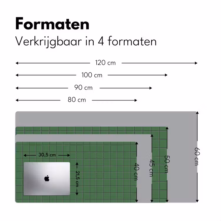 Patroon - Tegels - Groen Muismat XXL klein 681 -sfeer5