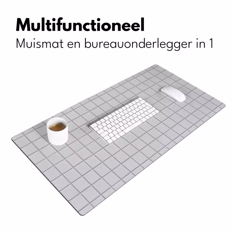 Patroon - Tegels - Licht - Grijs Muismat XXL klein 681 -sfeer4