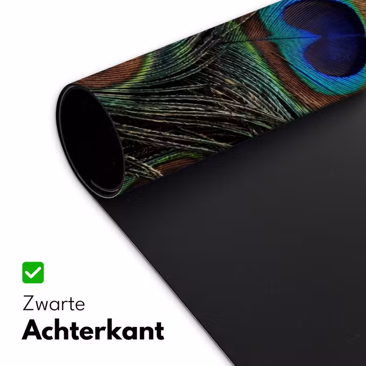 Pauwenveren - Klassiek - Groen Muismat XXL klein -sfeer2