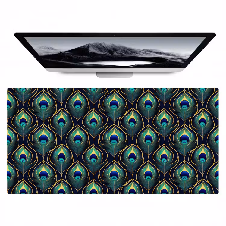 Pauw - Veren - Groen Muismat XXL klein 681 -zzz3d