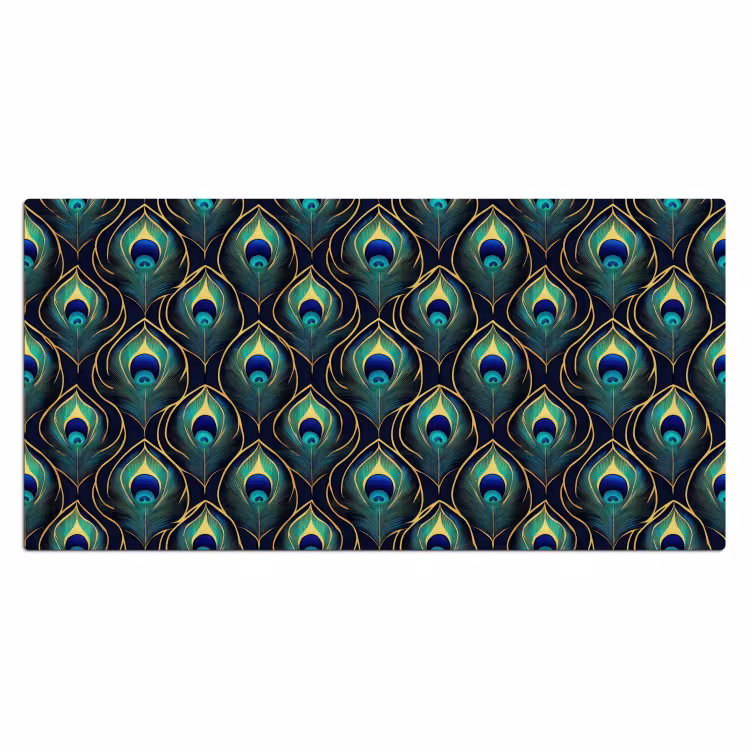 Pauw - Veren - Groen Muismat XXL klein 681 -3d_leeg