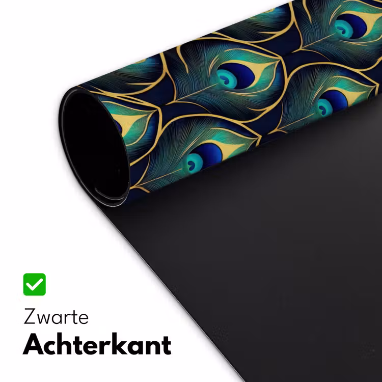 Pauw - Veren - Groen Muismat XXL klein 681 -sfeer2