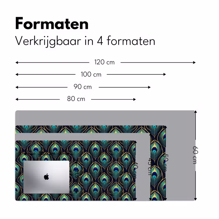 Pauw - Veren - Groen Muismat XXL klein 681 -sfeer5