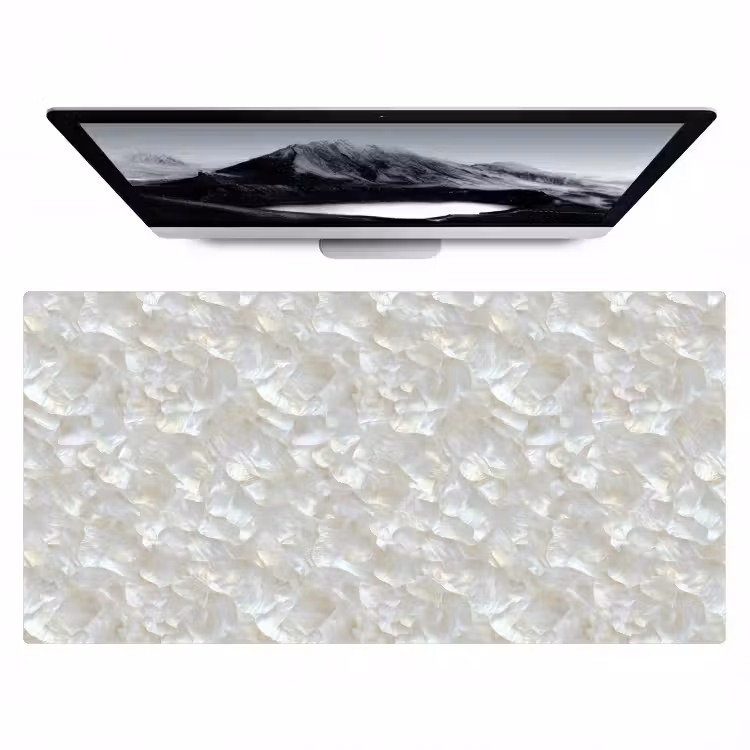 Parelmoerglans - Wit - Schelp Muismat XXL klein 681 -zzz3d