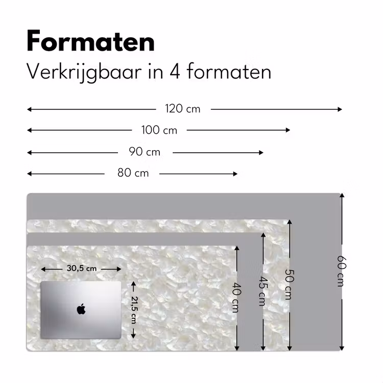 Parelmoerglans - Wit - Schelp Muismat XXL klein 681 -sfeer5