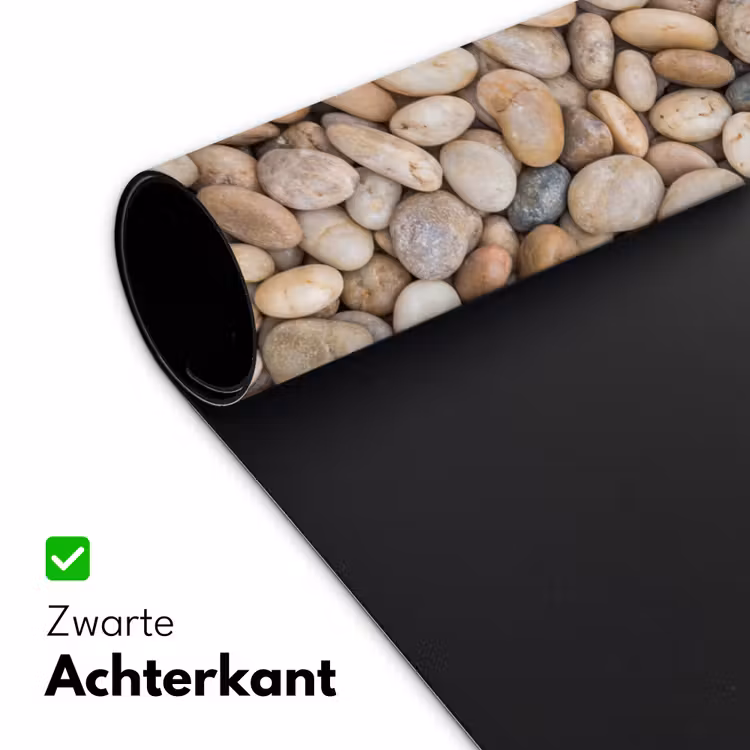 Kiezelstenen - Natuur - Textuur - Beige - Grijs Muismat XXL klein -sfeer2