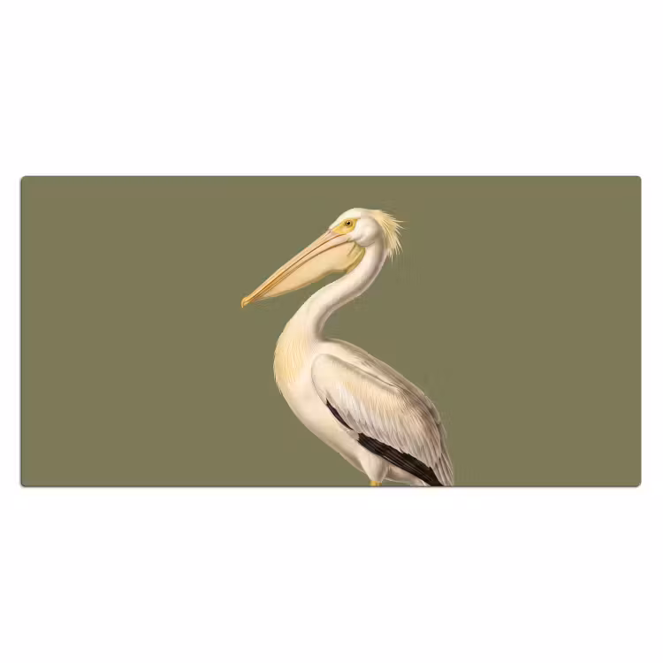Pelikaan - Wit - Vogel - Klassiek - Natuur Muismat XXL klein -3d_leeg