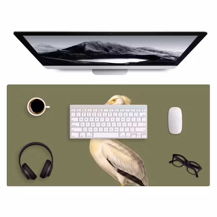 Pelikaan - Wit - Vogel - Klassiek - Natuur Muismat XXL klein -3d
