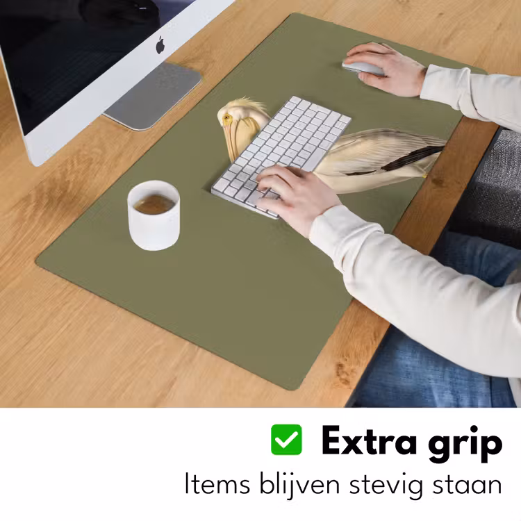 Pelikaan - Wit - Vogel - Klassiek - Natuur Muismat XXL klein -sfeer3
