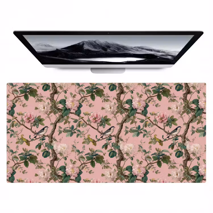 Pioenrozen - Botanisch - Vogel Muismat XXL klein 681 -zzz3d