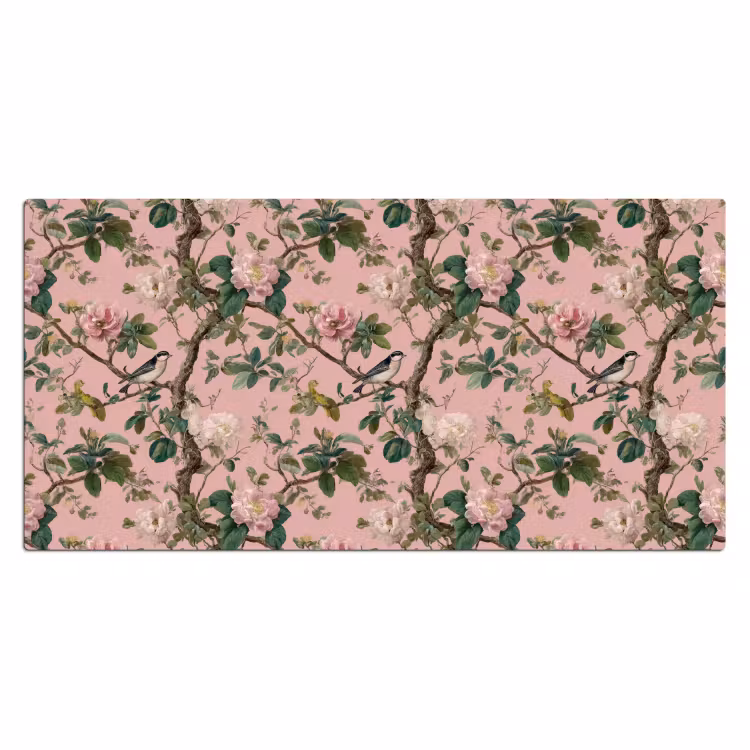 Pioenrozen - Botanisch - Vogel Muismat XXL klein 681 -3d_leeg