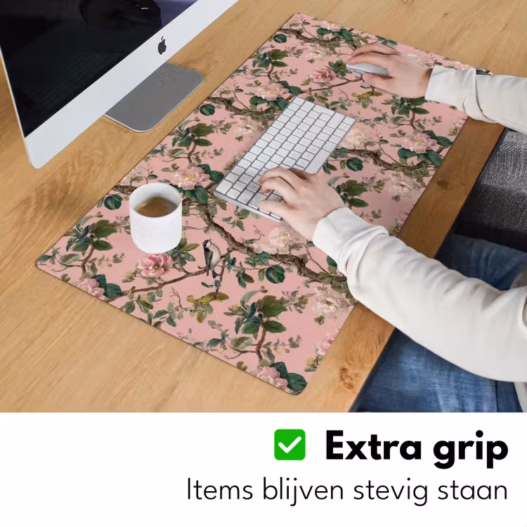 Pioenrozen - Botanisch - Vogel Muismat XXL klein 681 -sfeer3