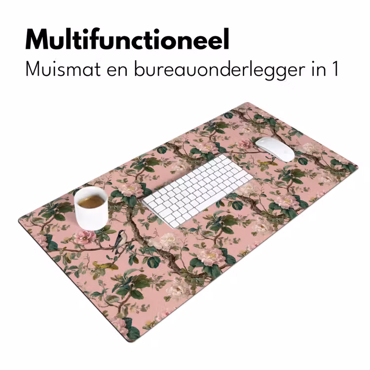 Pioenrozen - Botanisch - Vogel Muismat XXL klein 681 -sfeer4