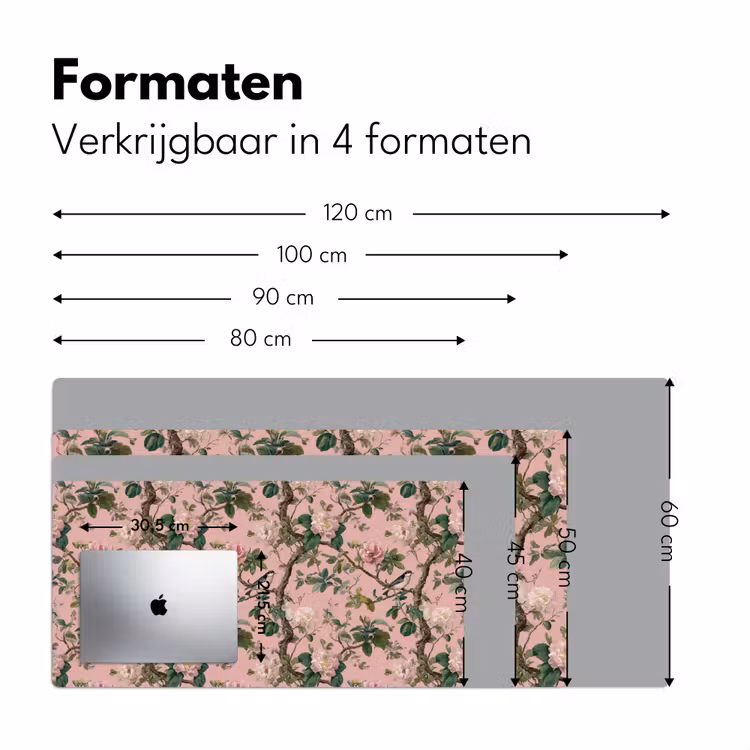 Pioenrozen - Botanisch - Vogel Muismat XXL klein 681 -sfeer5