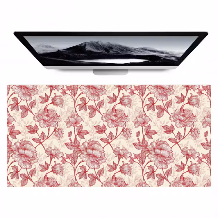 Pioenrozen - Modern -  Rood Muismat XXL klein 681 -zzz3d