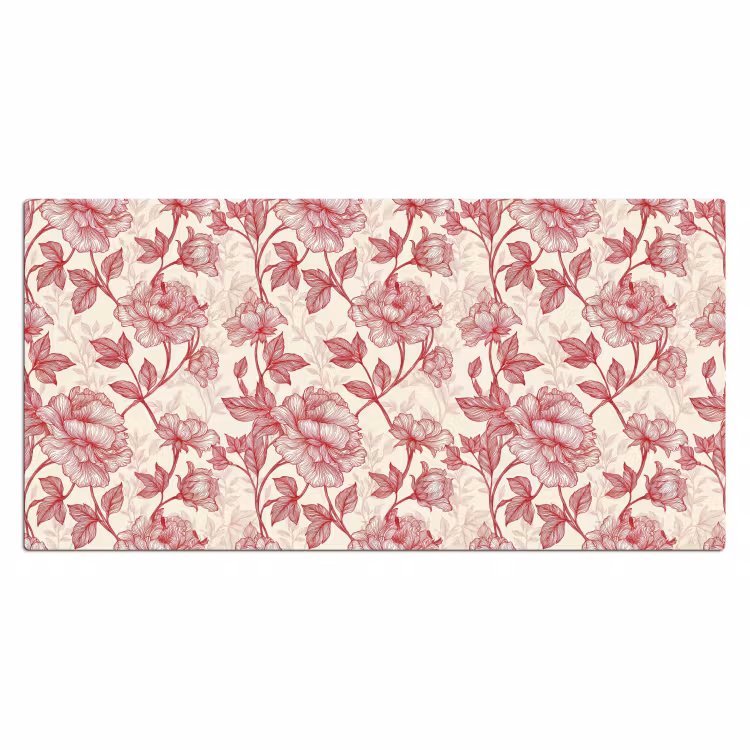 Pioenrozen - Modern -  Rood Muismat XXL klein 681 -3d_leeg