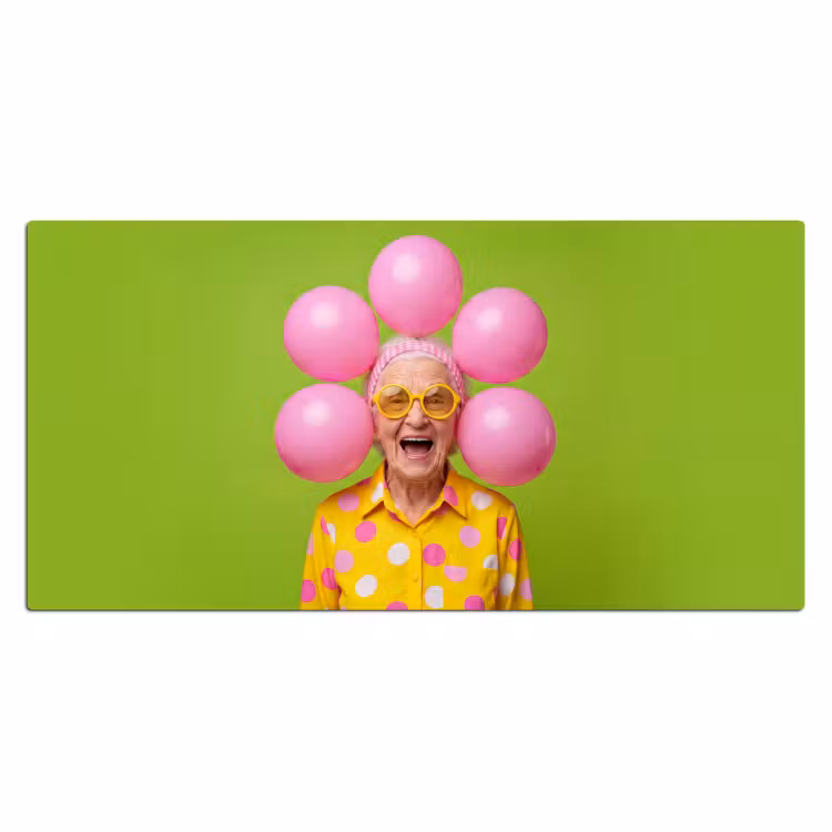 Mens - Ballonnen - Feest - Kleurrijk - Roze Muismat XXL klein -3d_leeg