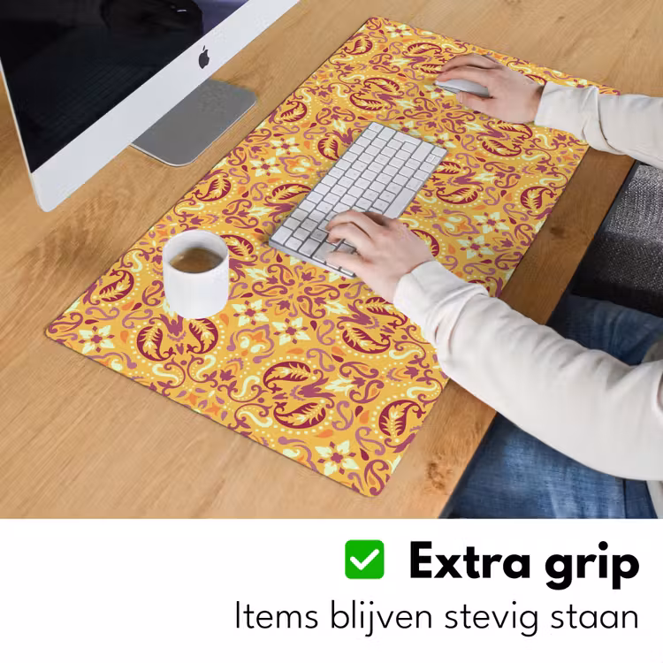 Perzisch Tapijt - Vloerkleed - Patronen - Oranje Muismat XXL klein -sfeer3
