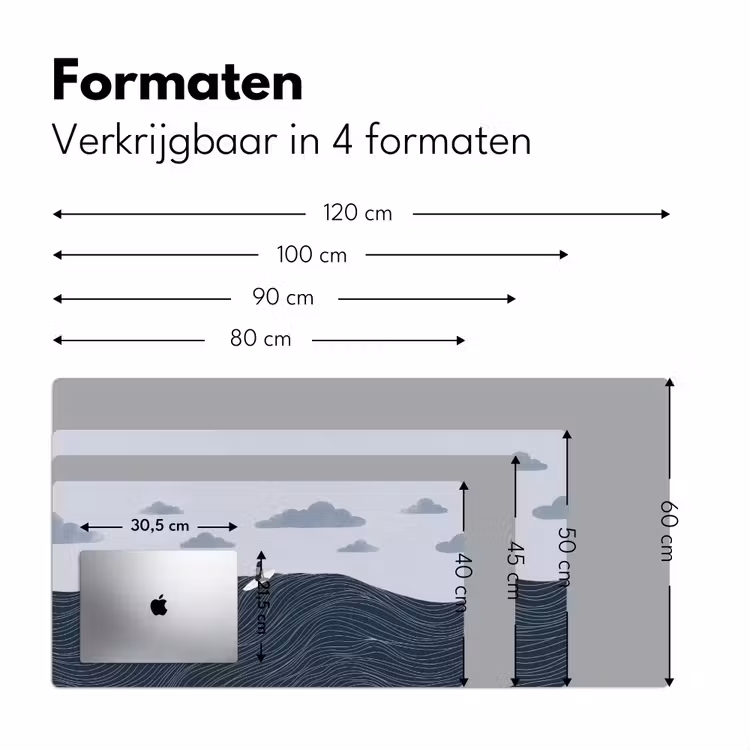 Persoon - Surfen - Oceaan - Natuur - Modern Muismat XXL klein -sfeer5