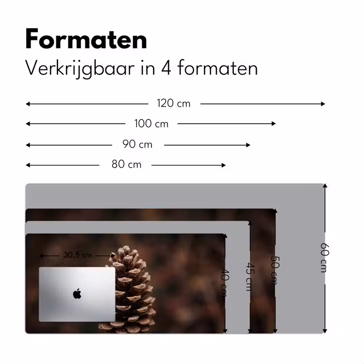 Dennenappel - Bos - Herfst - Bruin - Sfeervol Muismat XXL klein -sfeer5