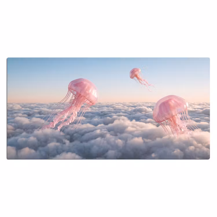 Desk Mat - Pink Animal - Clouds - Roze dier - Wolken Muismat XXL klein