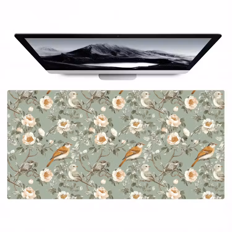 Roze - Vogels - Kleurrijk Muismat XXL klein 681 -zzz3d