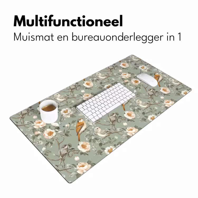 Roze - Vogels - Kleurrijk Muismat XXL klein 681 -sfeer4
