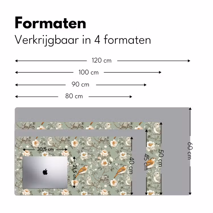 Roze - Vogels - Kleurrijk Muismat XXL klein 681 -sfeer5