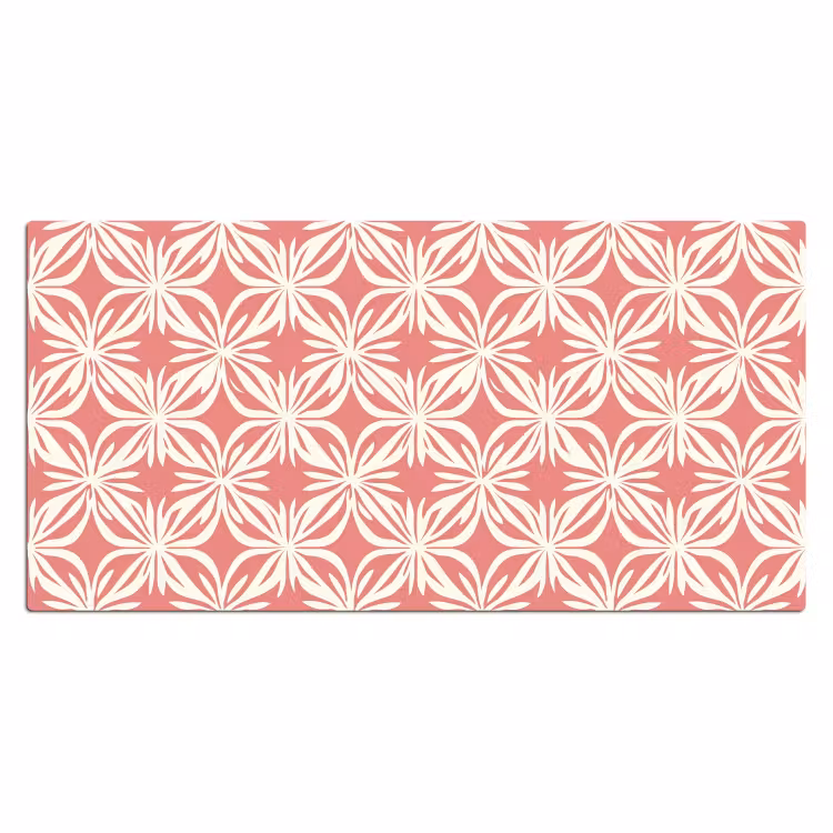 Roze - Bloemenmotief - Wit - Modern Muismat XXL klein 681 -3d_leeg