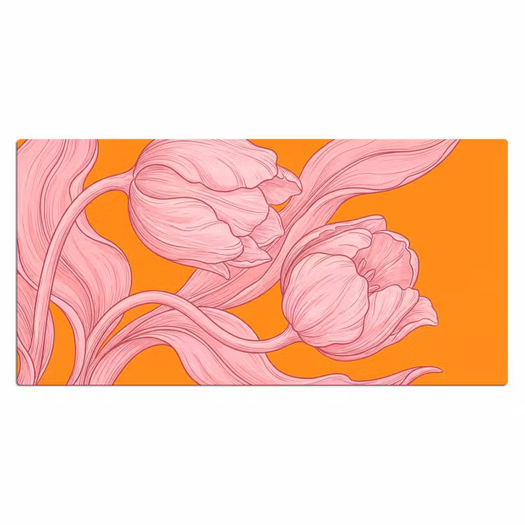 Desk Mat - Pink Flowers - Modern - Roze bloemen - Modern Muismat XXL klein