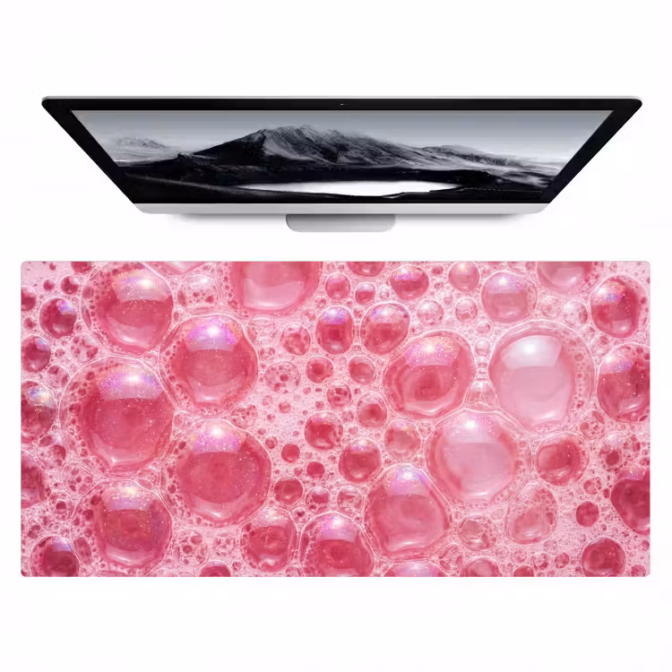 Roze - Schuim - Bubbels Muismat XXL klein -zzz3d