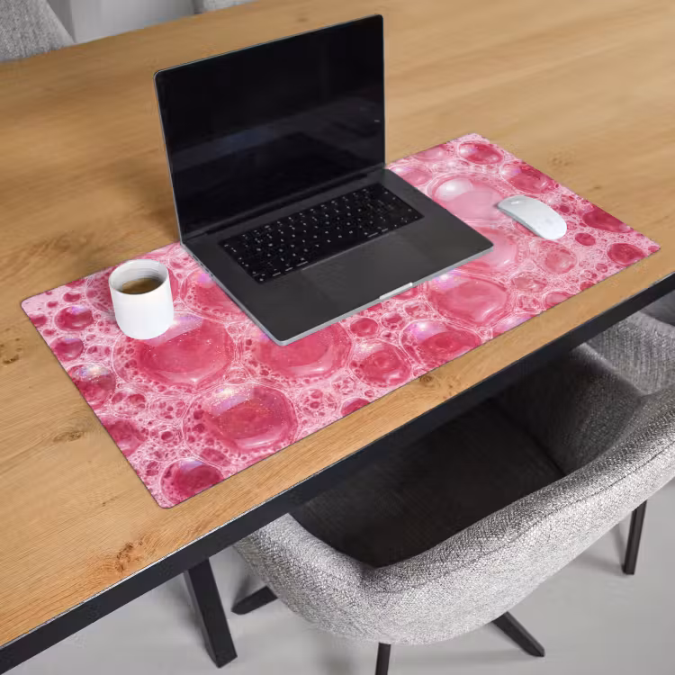Roze - Schuim - Bubbels Muismat XXL klein -sfeer1