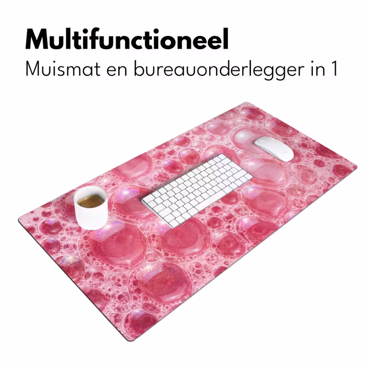 Roze - Schuim - Bubbels Muismat XXL klein -sfeer4