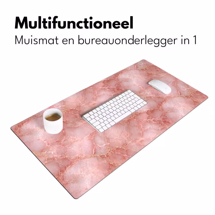 Roze - Kwarts - Goud - Marmer Muismat XXL klein 681 -sfeer4