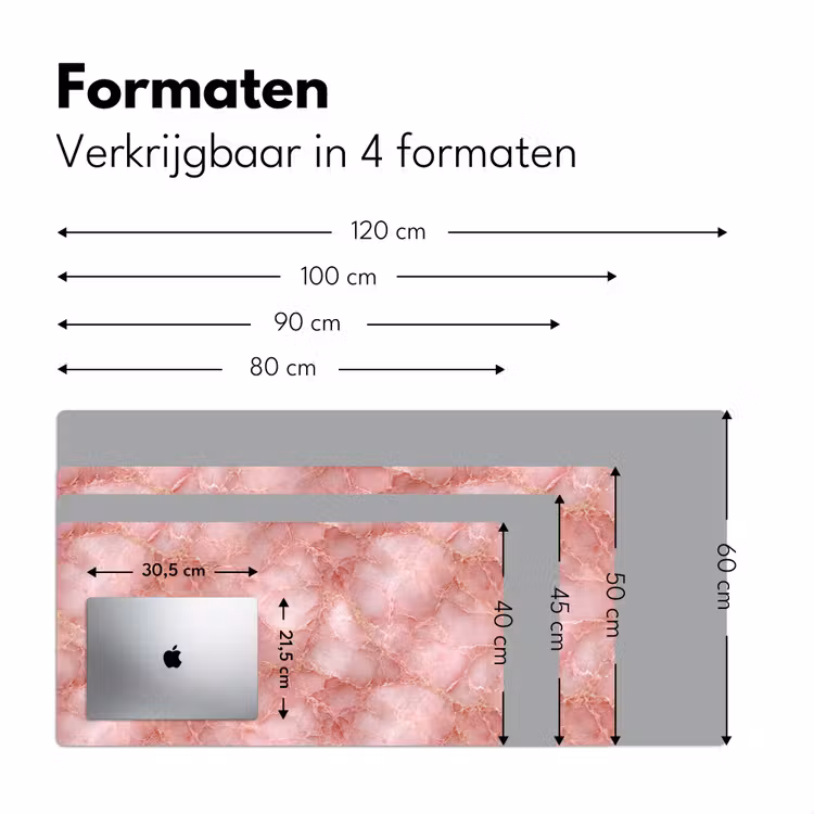 Roze - Kwarts - Goud - Marmer Muismat XXL klein 681 -sfeer5