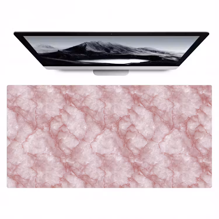 Roze - Kwartsmarmer - Aders Muismat XXL klein 681 -zzz3d