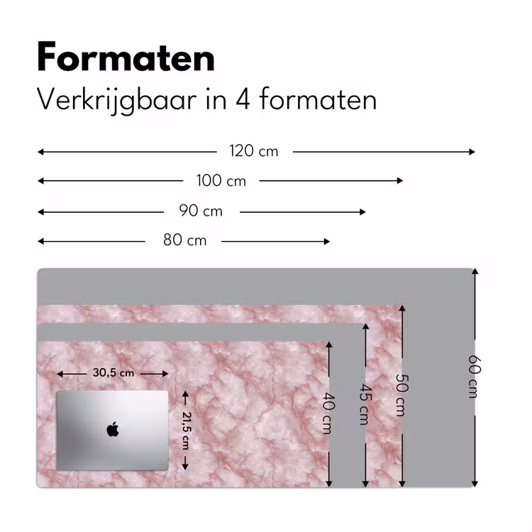 Roze - Kwartsmarmer - Aders Muismat XXL klein 681 -sfeer5