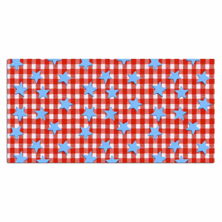 Ruit - Sterren - Rood Muismat XXL klein 681 -3d_leeg