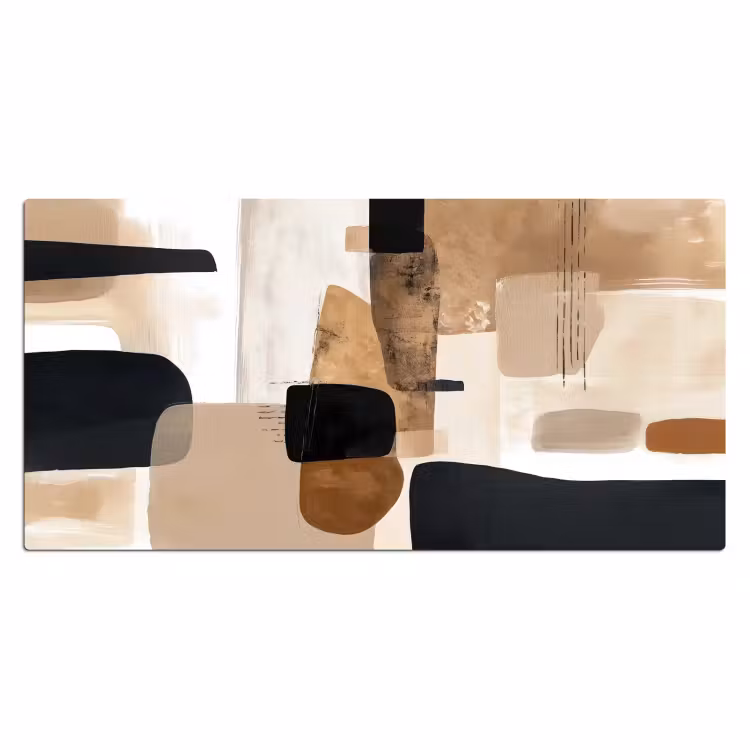 Vlakken - Abstract - Zwart - Strepen Muismat XXL klein -3d_leeg